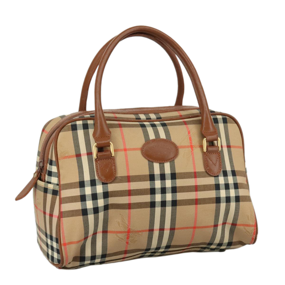 Burberrys Nova Check Hand Bag Canvas Beige Auth yk16410 - Picture 1 of 16